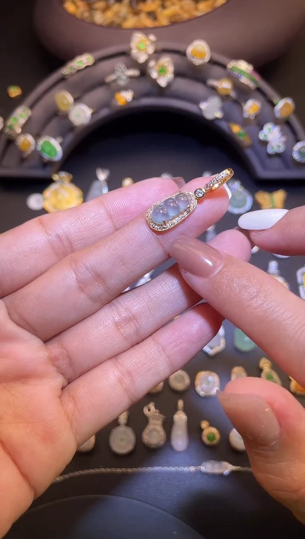 吊坠(不含链)银S925镶嵌翡翠1