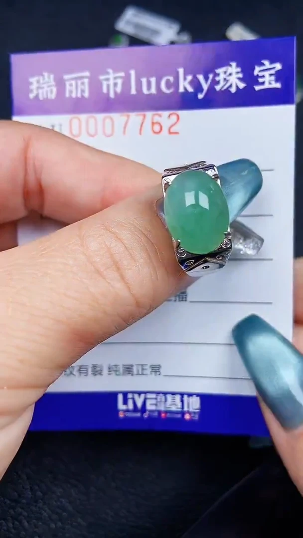 颈饰银S925镶嵌翡翠7762