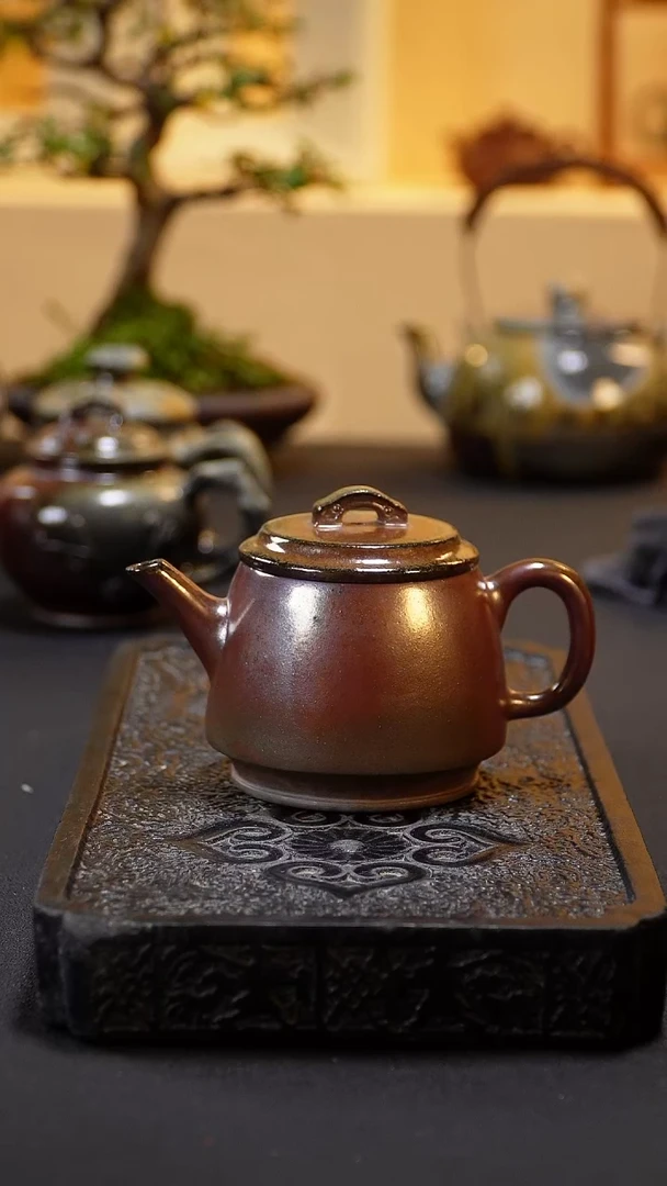 茶壶紫砂纯自然柴烧