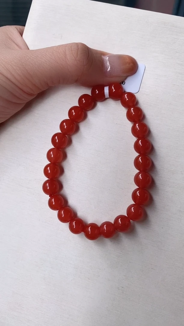 未镶嵌手链南红玛瑙保山河湾冰红南红单圈8+mm