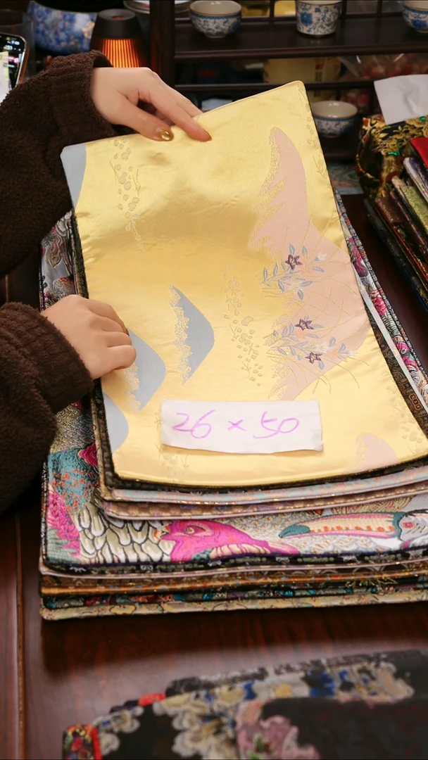 【西阵织湖光山色双面】中国风干泡织锦茶席26*45