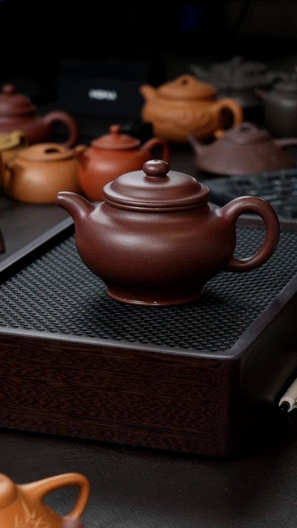 茶壶紫砂紫泥掇只255半手