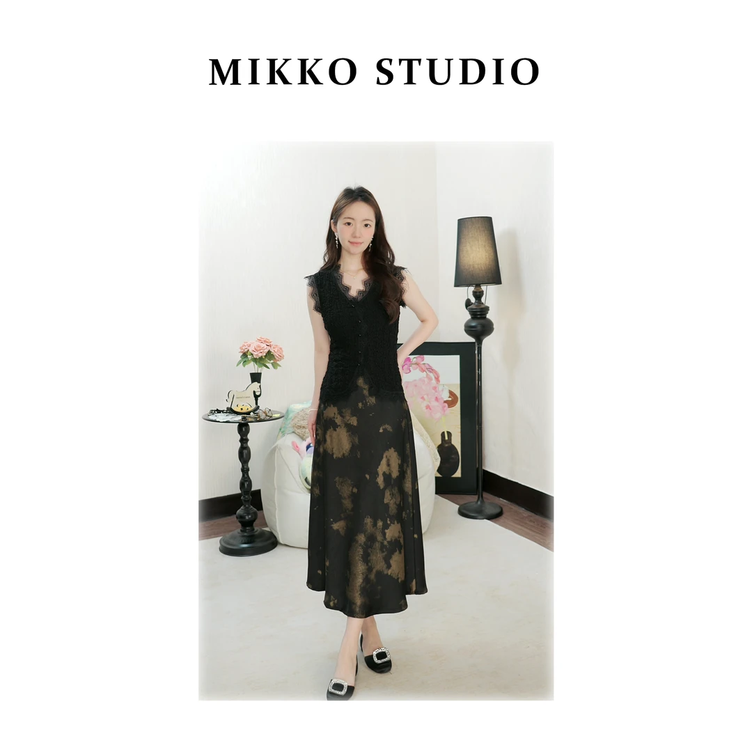 【晕染半裙】MIKKO 夏季料包臀鱼尾超薄半身裙印花醋酸鱼尾包臀裙