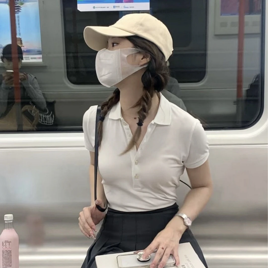 小马绣纯棉POLO衫五粒扣短袖0527