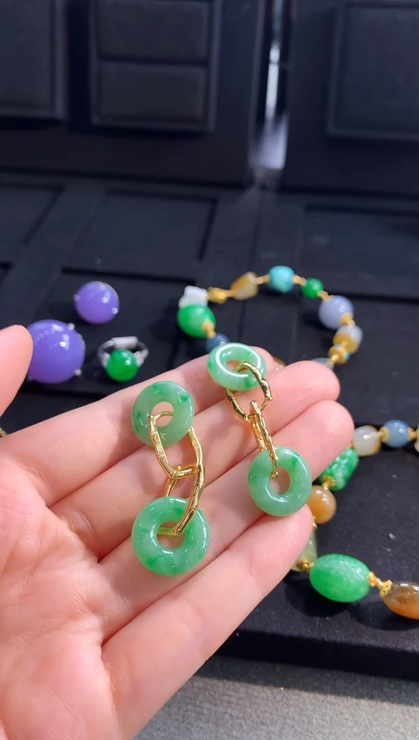 【闪购商品】翡翠耳饰银S925镶嵌耳饰 多样性发货 发一对