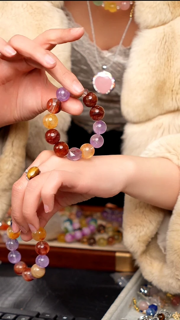 水晶摆件未镶嵌天然多宝水晶手链19