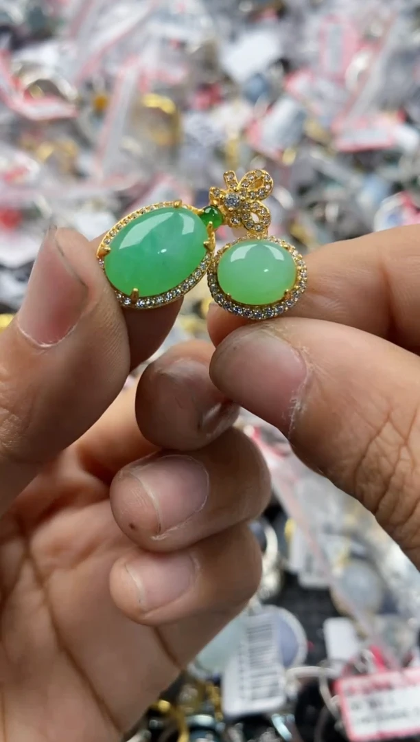 银S925镶嵌戒指翡翠12               4