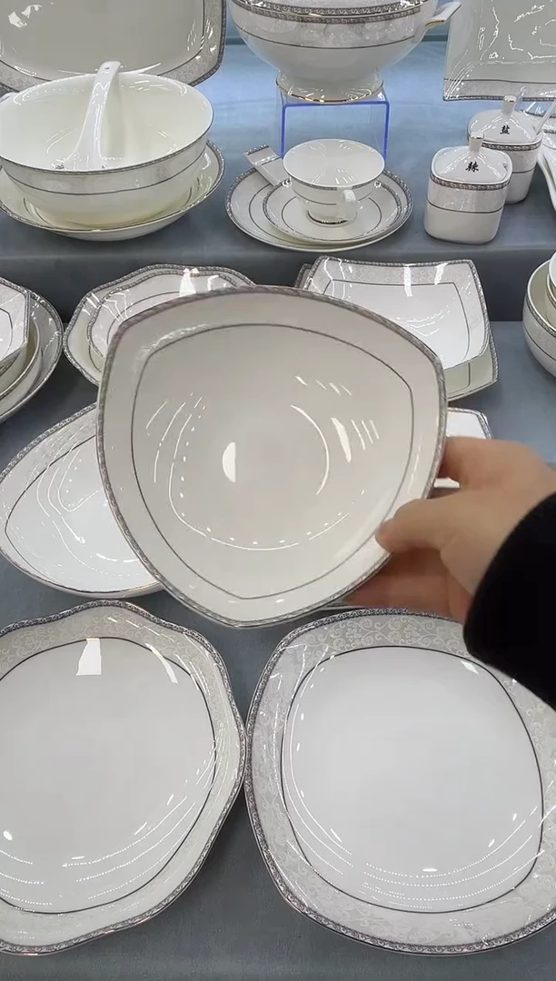 骨瓷玲珑6三角2个