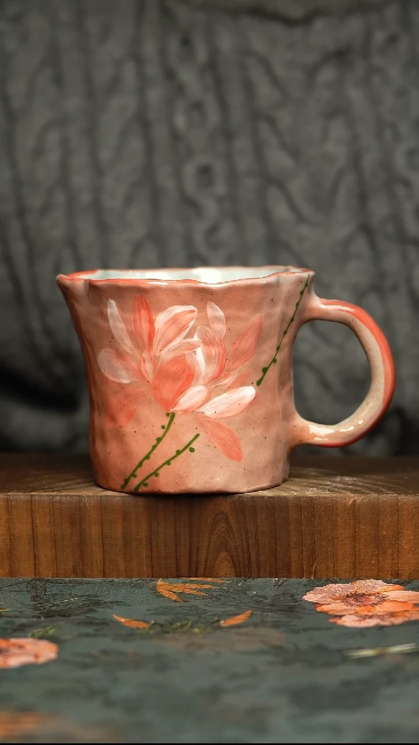 杯釉下彩手工手绘同款陶器
