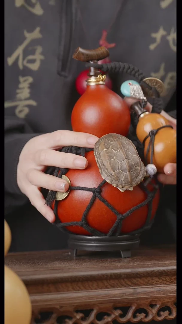 【闪购商品】296号精品天然大漆工艺防渗内胆酒葫芦~