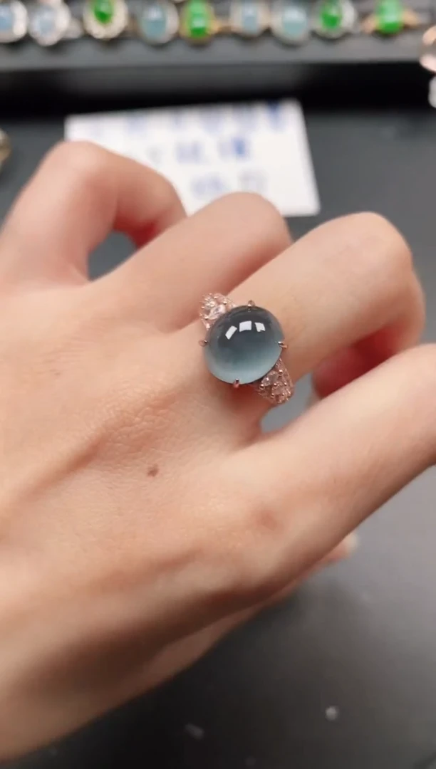 银S925镶嵌戒指翡翠11111