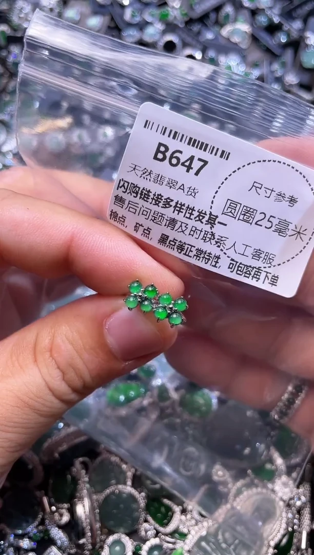 翡翠未镶嵌颈饰B647耳扣