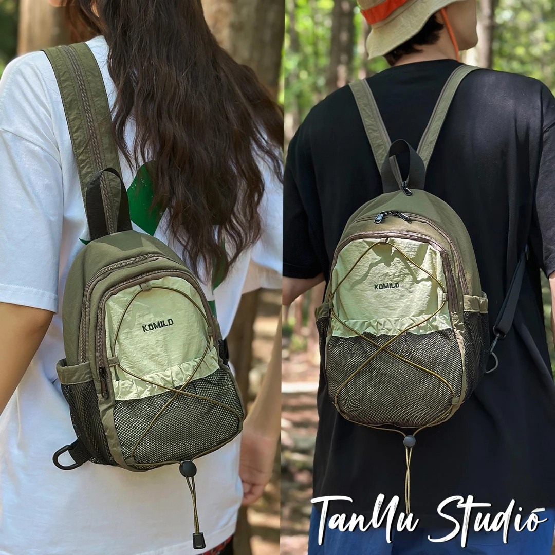 探屿多功能胸包便携户外小型双肩包徒步登山包斜挎包轻便运动书包