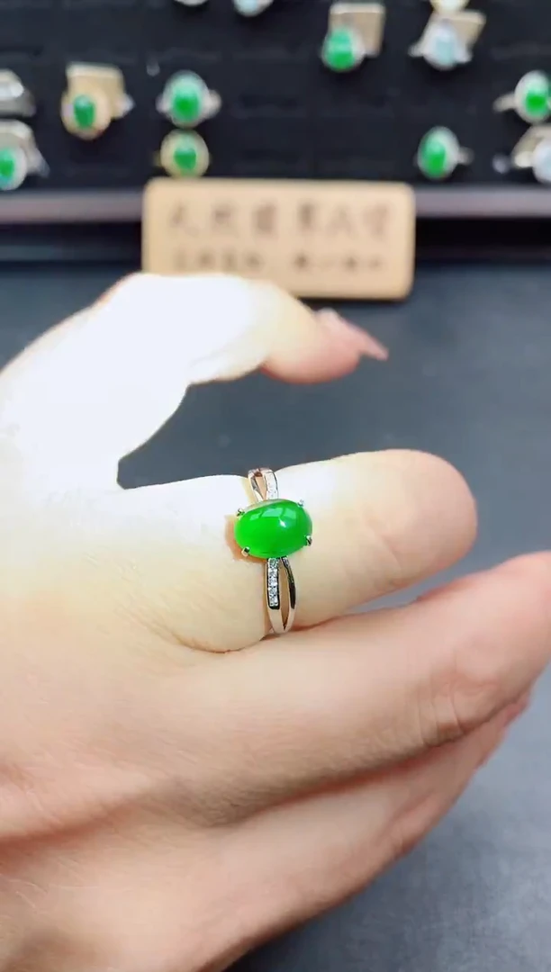 银S925镶嵌戒指翡翠212