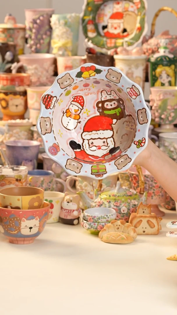 摆件陶景德镇釉下彩手绘设计师款陶瓷