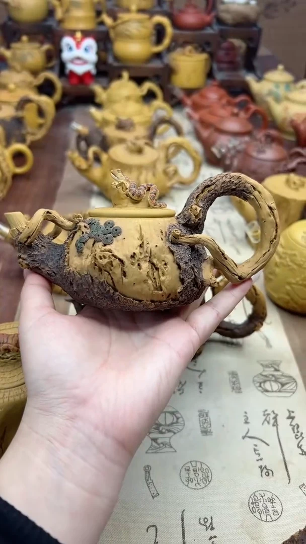 【闪购商品】紫砂茶壶浮雕树桩紫砂茶壶