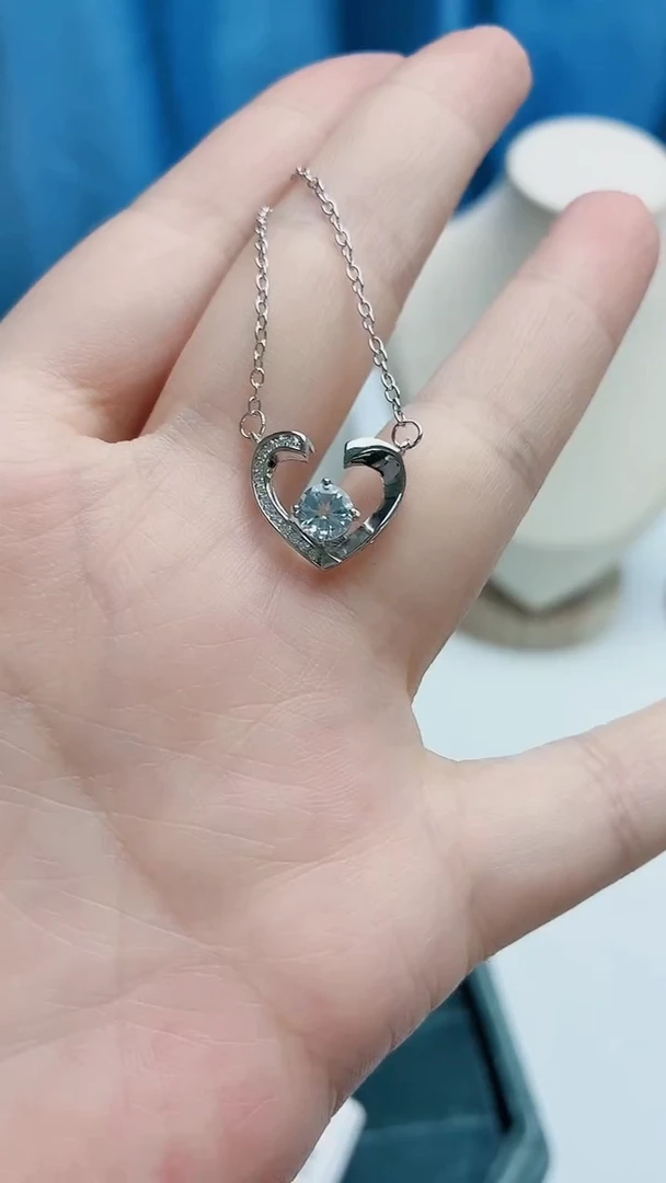 银S925镶嵌项链海蓝宝石1110ZB707产品一个（多样性）