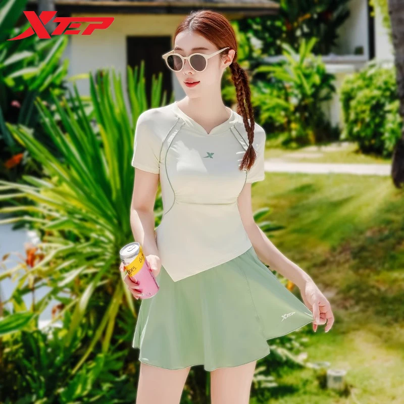 特步泳衣女士2025新款高级感时尚分体两件遮肉泡温泉保守好看泳装