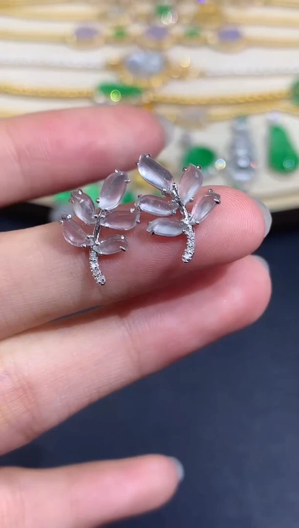 18K金镶嵌翡翠耳饰耳饰|2980多样性发其一