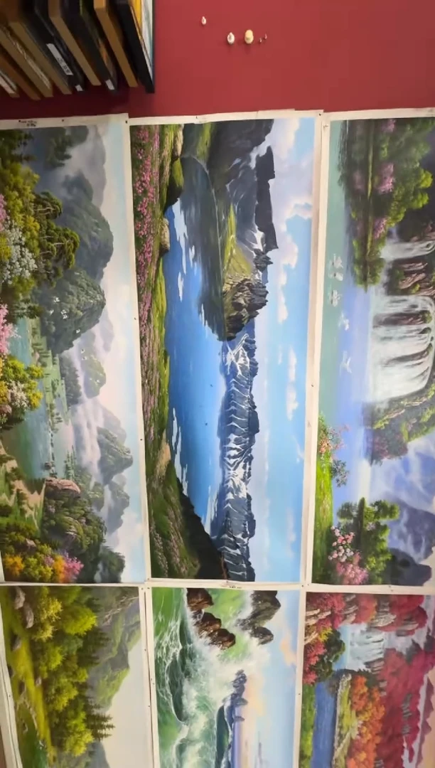 油画【19号】约2.2米*80cm丨朝鲜原创纯手绘孤品油画丨顺丰包邮