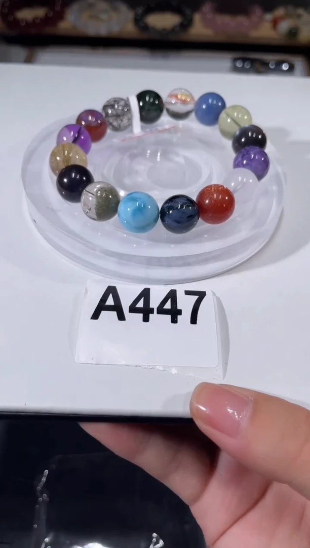 水晶手链未镶嵌A447多宝手链13mm