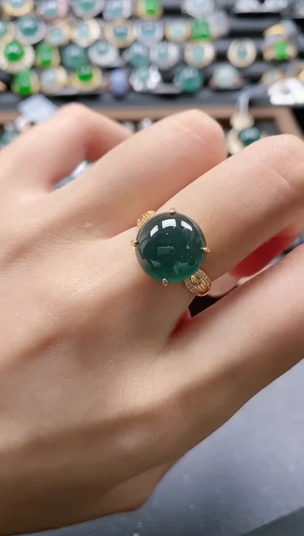 【闪购商品】翡翠戒指银S925镶嵌51511