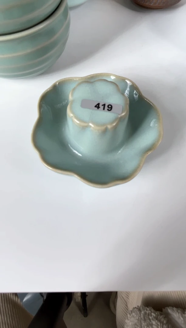 【闪购商品】其他梅花盖置   圈足烧 微瑕419