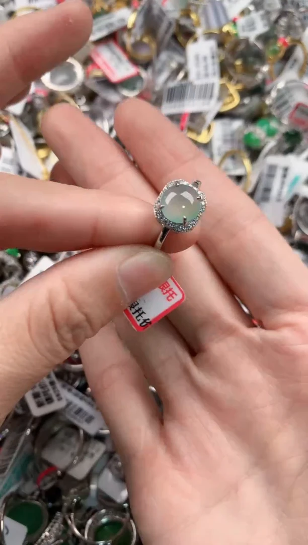 银S925镶嵌戒指翡翠4444           9