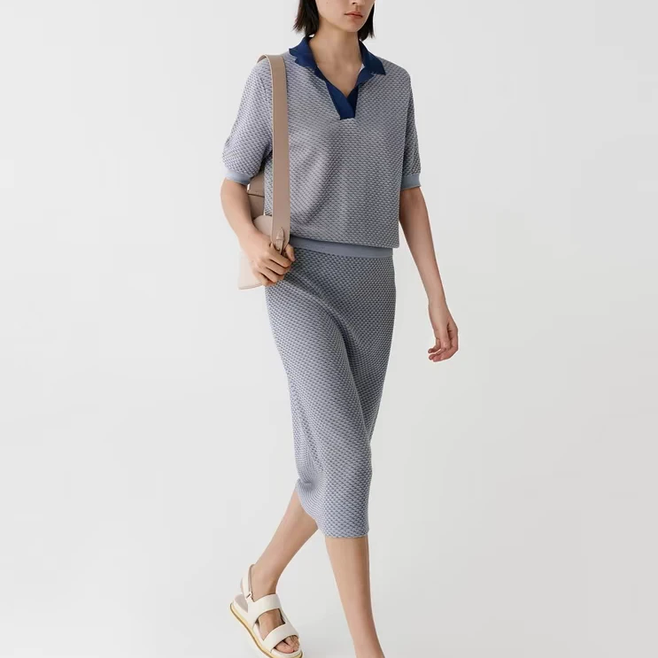 2025【之H订单】春季新款时尚休闲简约华夫格针织衫套装（25TZ0709）