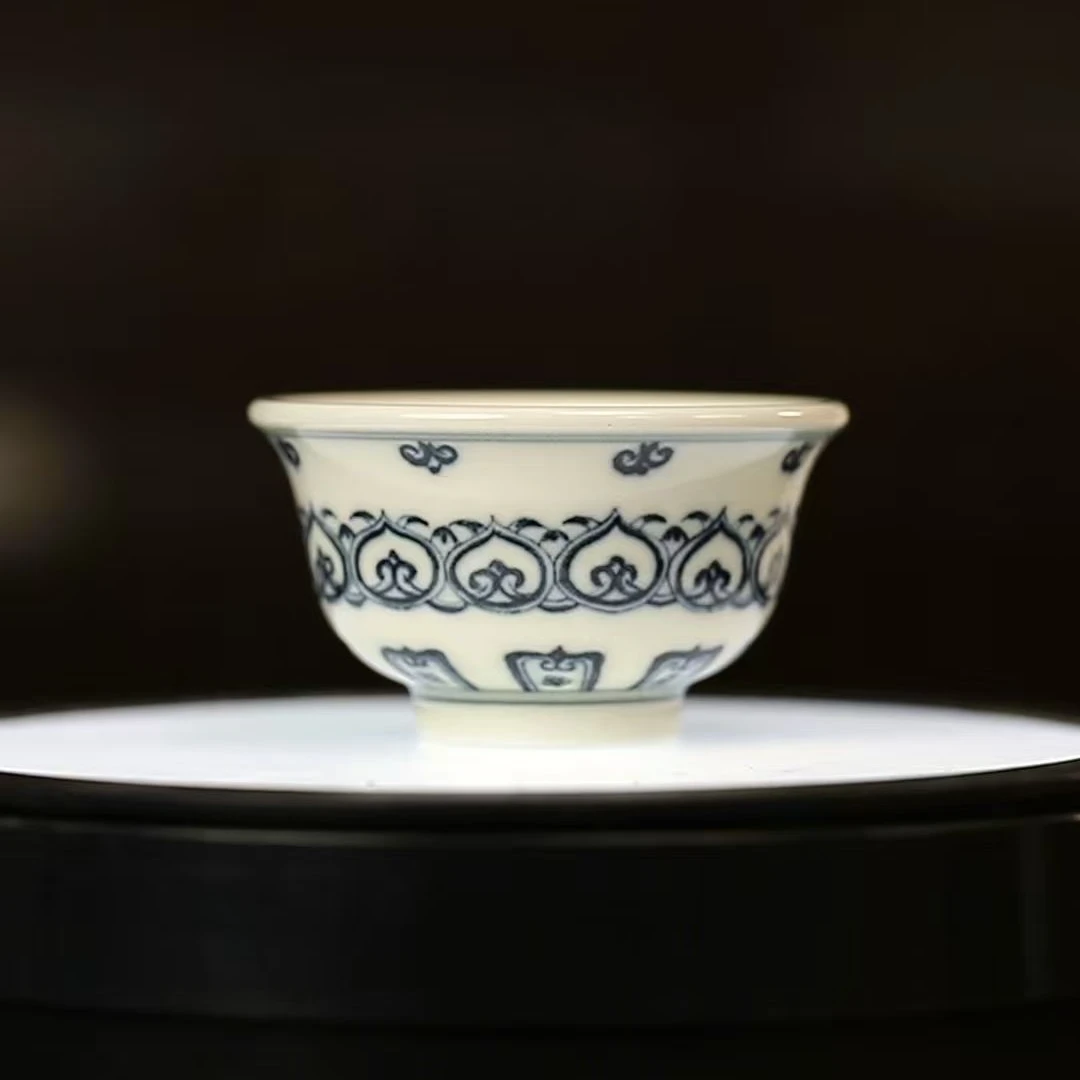 12.28a/M400C4/二号釉/陶瓷宝相纹压手杯