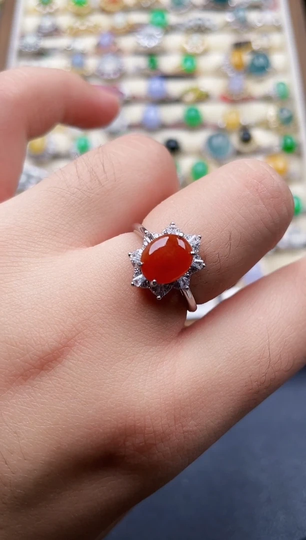 银S925镶嵌戒指翡翠84