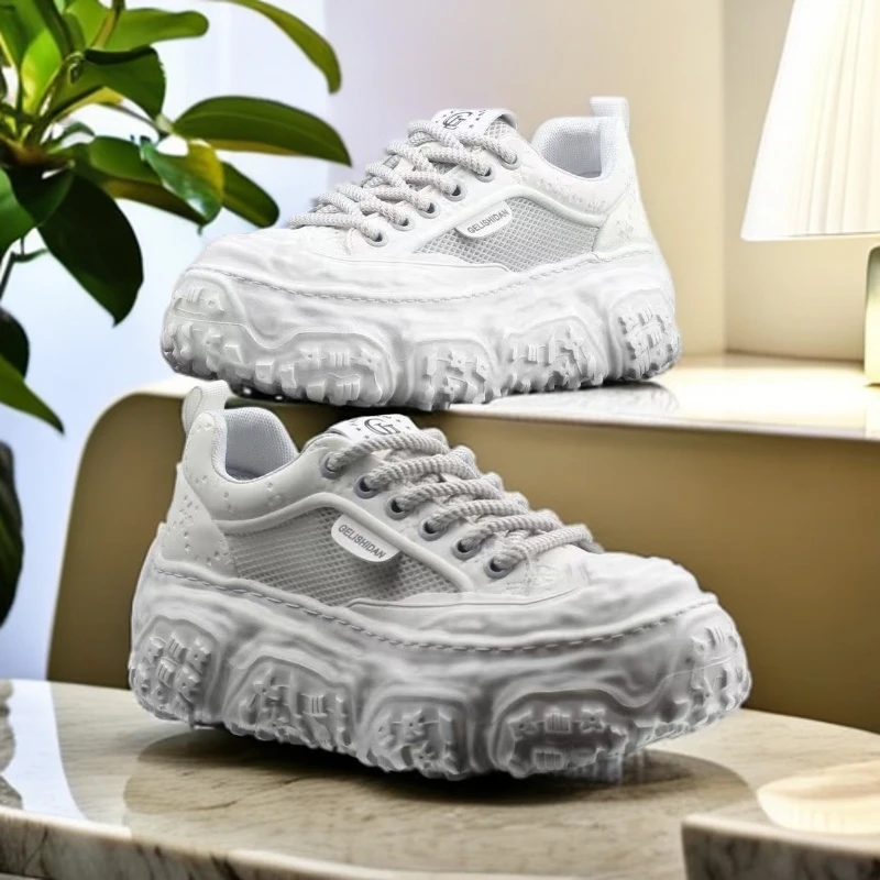 鞋子男款爆款2025新款男士夏季透气网鞋时尚潮流轮胎底男生运动鞋