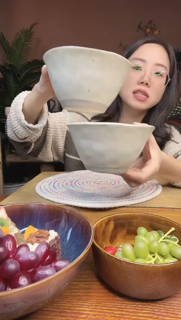 陶瓷5.5英寸异形不规则喷墨设计米饭碗 2件  微瑕疵