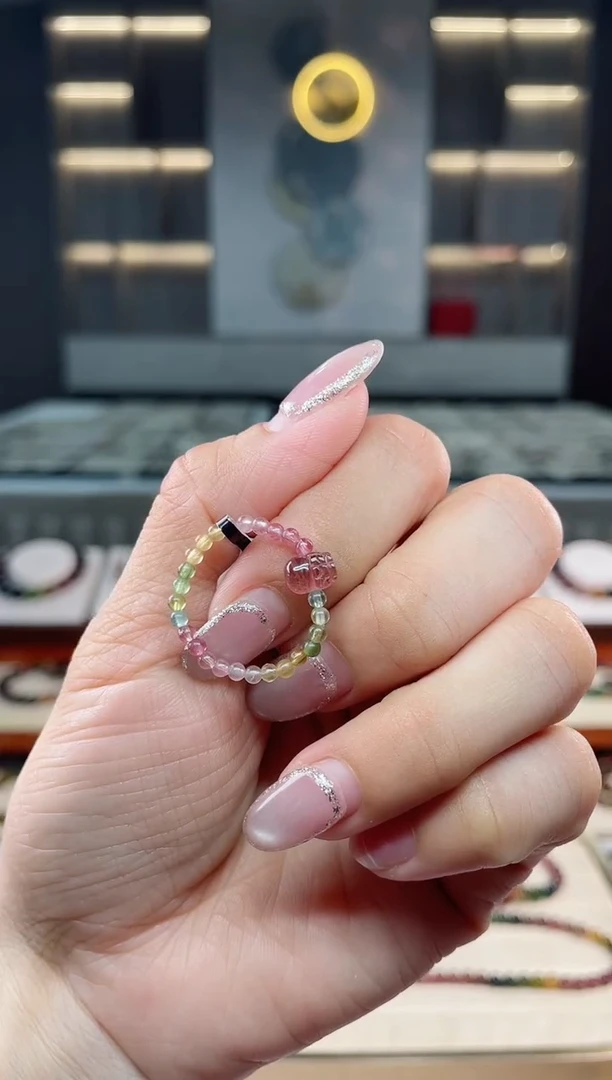 未镶嵌老矿碧玺戒指碧玺多样性发一条T