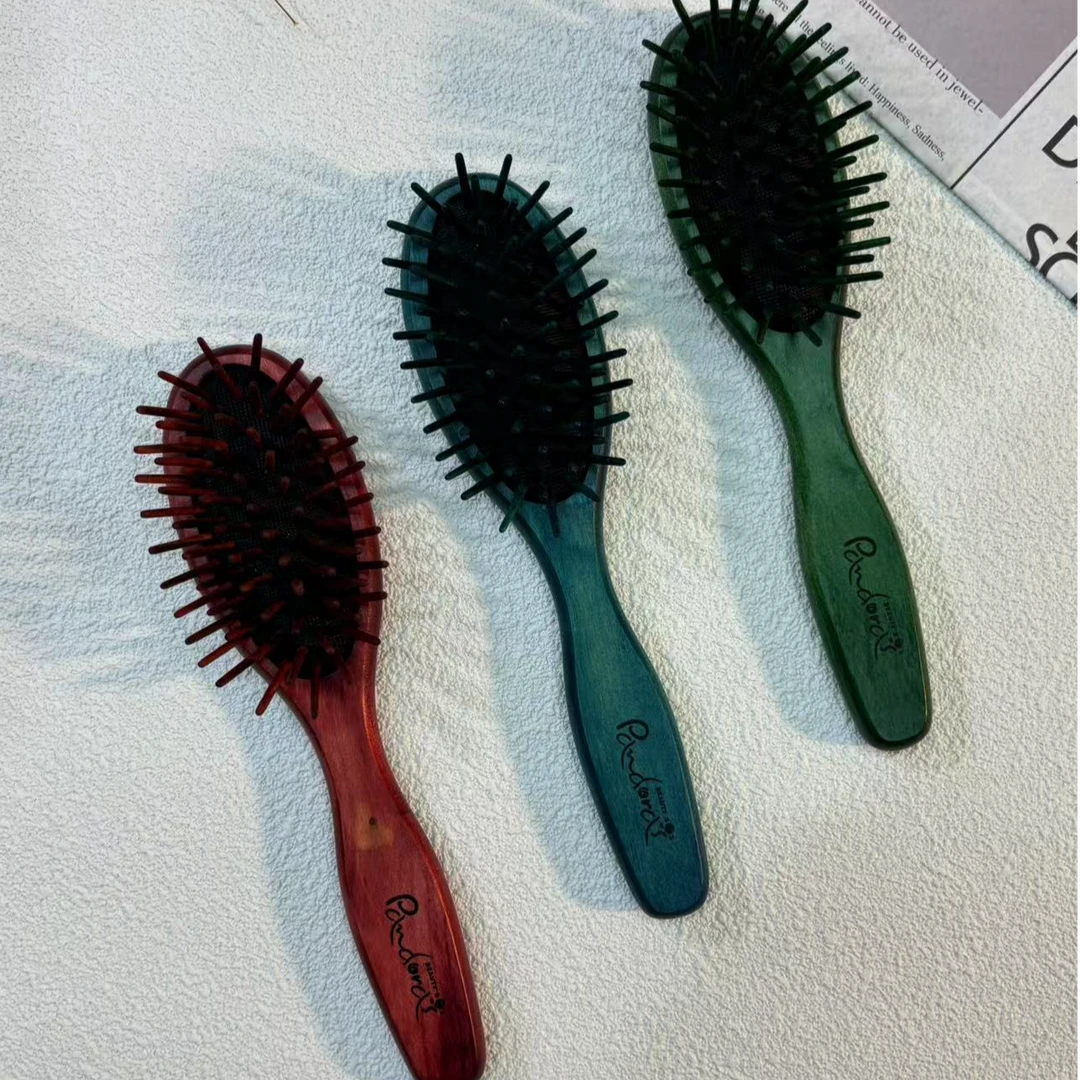 草木染系列印花按摩梳卷发梳木梳子直发梳顺发女士家用