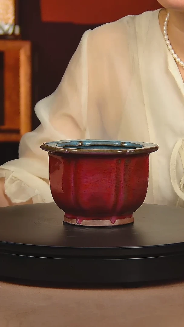 瓷片宋代五大名窑菱口式花盆