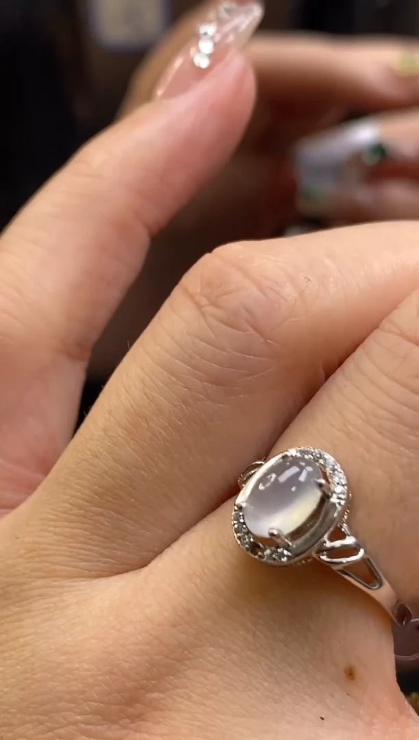 颈饰银S925镶嵌翡翠净货17265