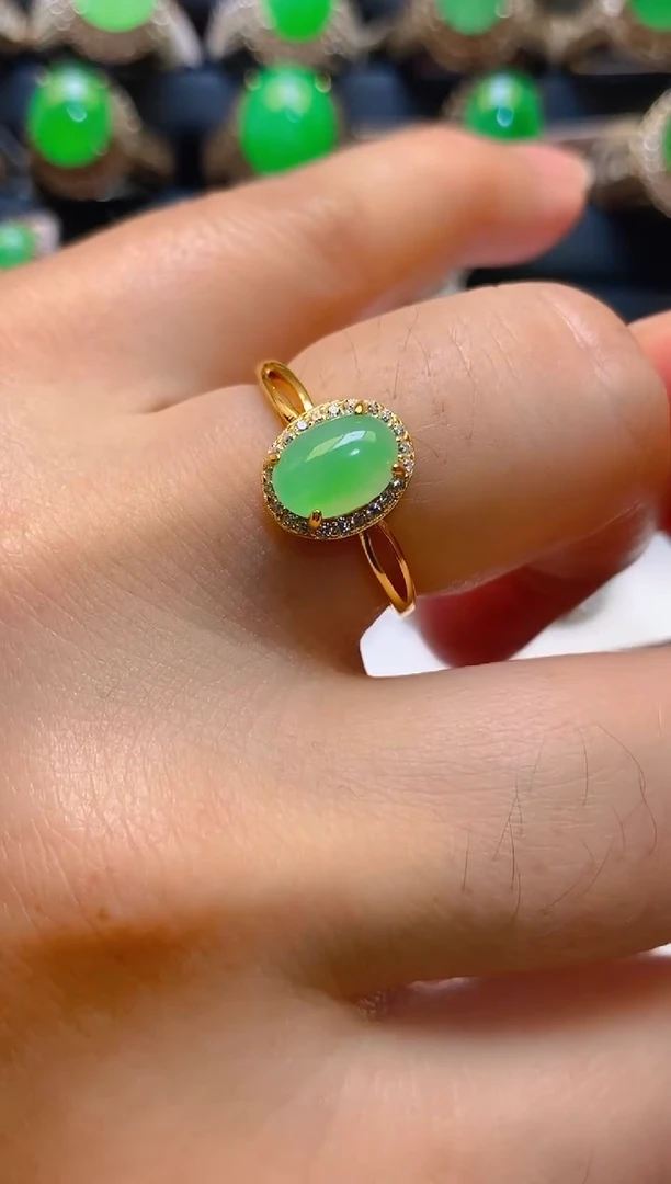 【闪购商品】翡翠耳饰银S925镶嵌天然A货翡翠1