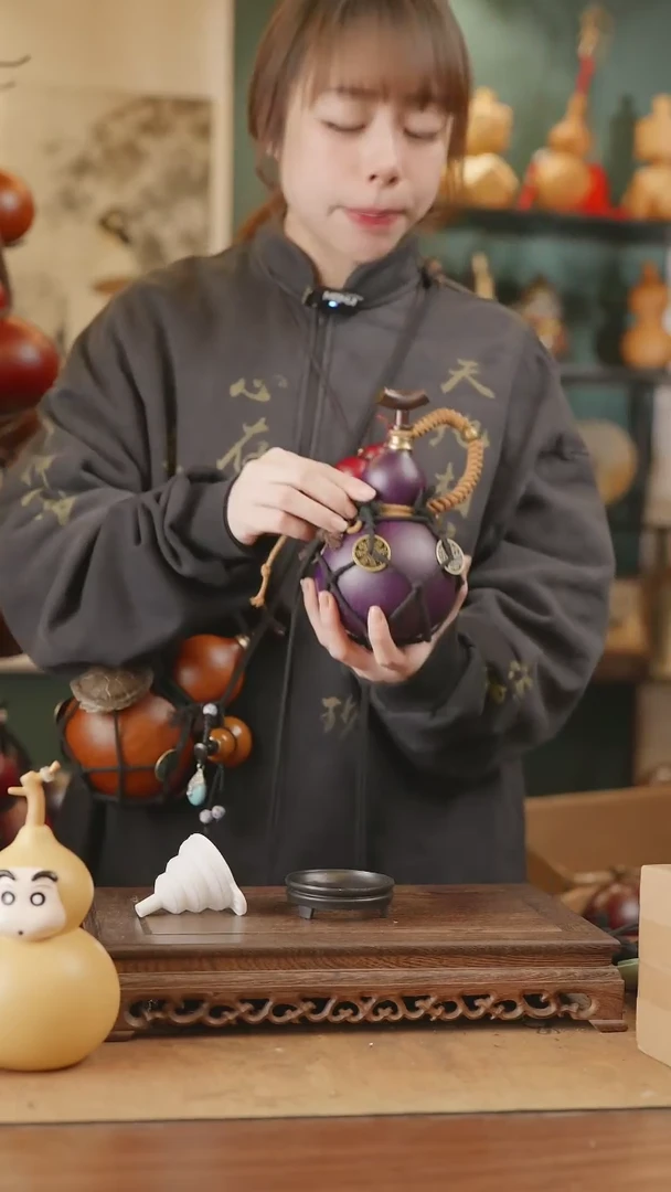 【闪购商品】34号精品天然大漆工艺防渗内胆酒葫芦~