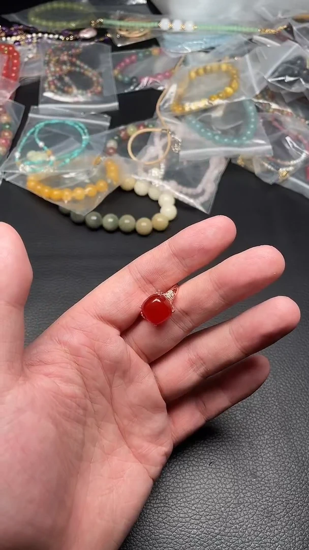 未镶嵌南红玛瑙戒指多样性发货拍一发一