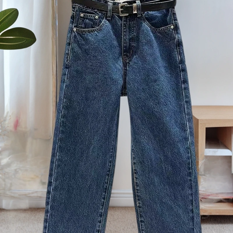 【精选推荐】新款显瘦百搭水洗法棍裤牛仔九分裤女款裤子7670-1