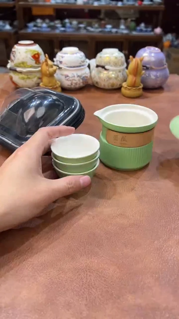 真的很便宜会开片的旅行茶具