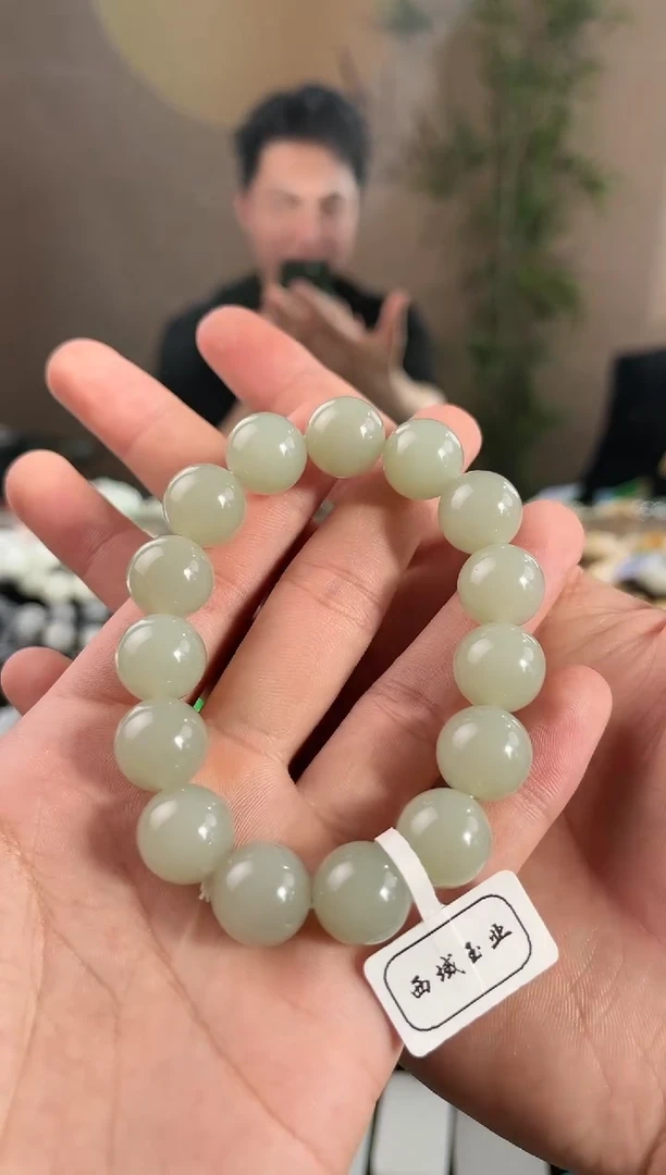 【闪购商品】和田玉手串未镶嵌且末蓝手串卡14微色差