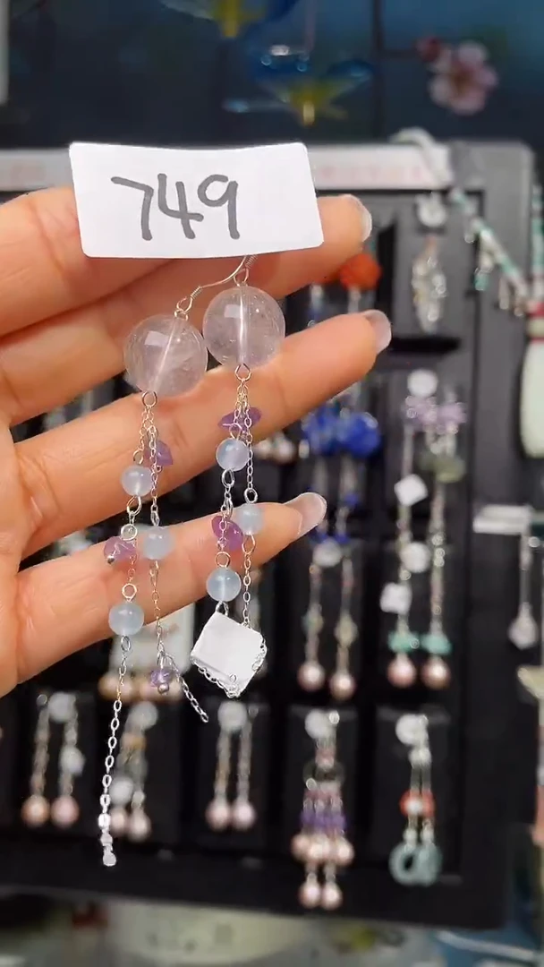 未镶嵌耳饰紫晶 喜欢拍