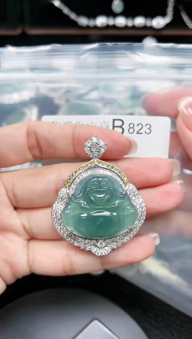 【闪购商品】翡翠颈饰未镶嵌赠皮绳823