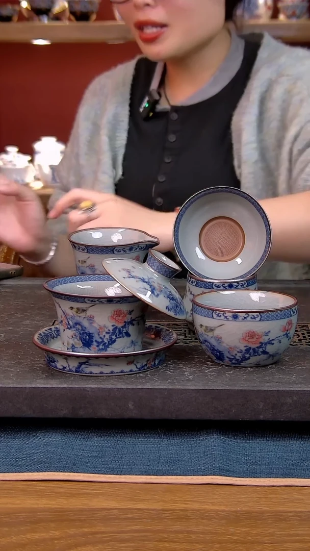 简装家用款4件套 老陶泥开片纹陶瓷茶具