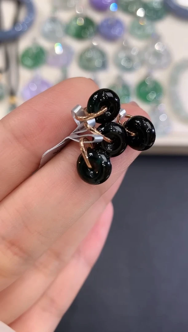 吊坠(不含链)18K金镶嵌翡翠a2 多样性一件发货