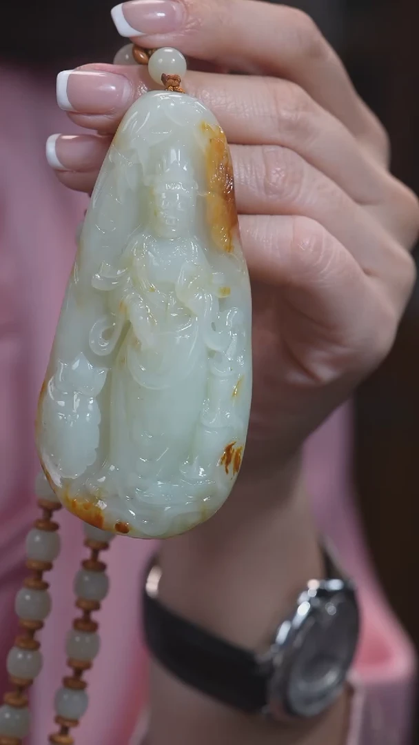 颈饰未镶嵌和田玉观音