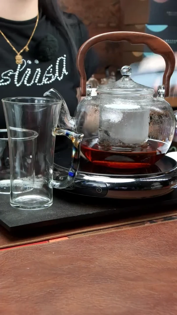 鼓韵电陶炉1300w+山雅壶透明+迷蓝杯