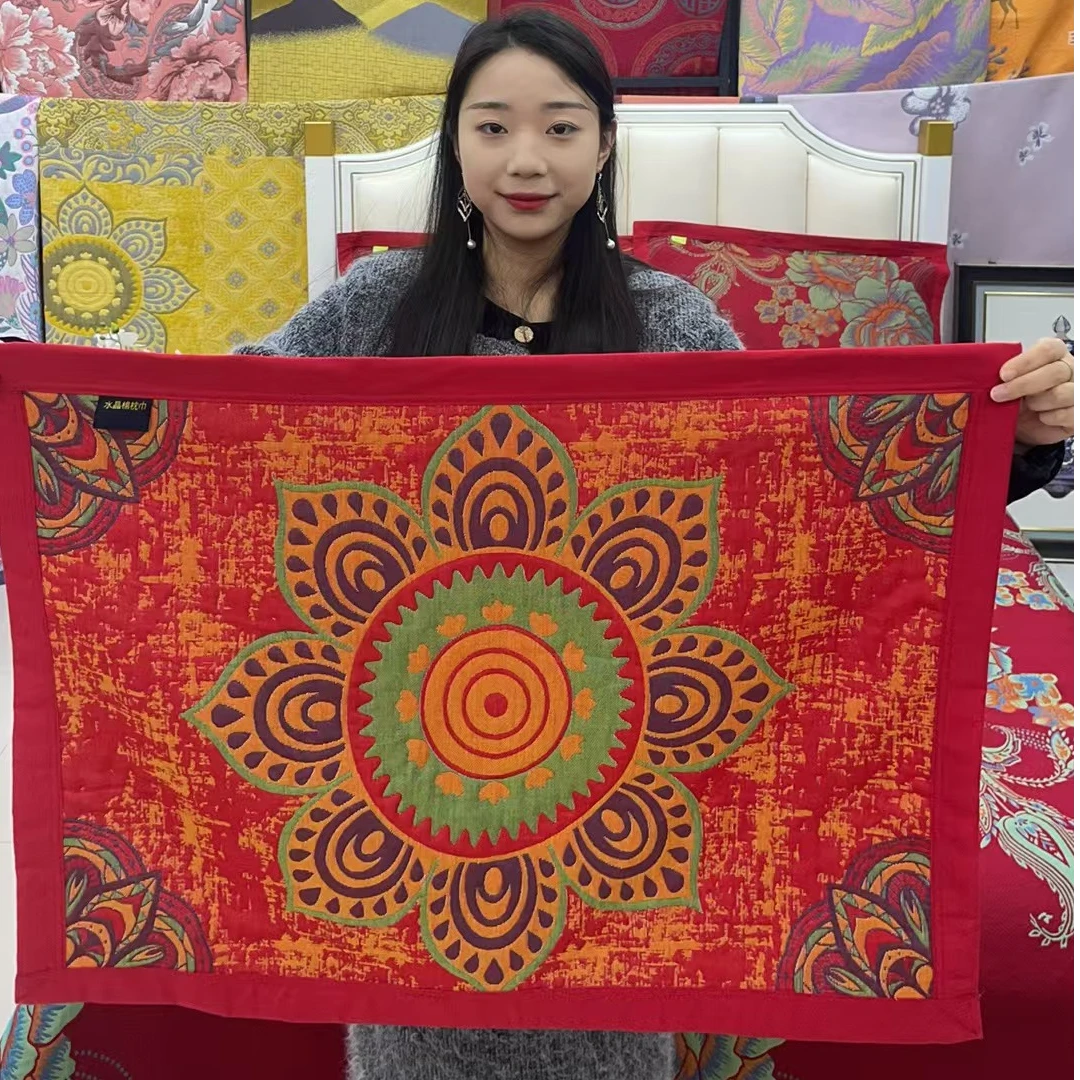 【红色洛克】 多功能轻奢纱布枕巾一对---50*80